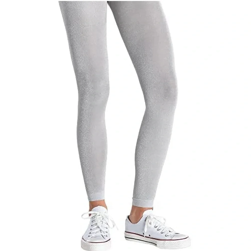 Silver shimmer Footless Tights for Adults NEW one size fits most costume